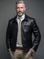 Spring and Autumn New Genuine Leather Jackets, Men's Cowhide Motorcycle Jackets, Short Lapel Jackets, Thin Fashion Trends