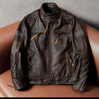 Harley top layer cowhide leather leather jacket men's heavy motorcycle suit American dream retro can be added protective gear