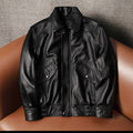 Hong Kong style pure top layer cowhide leather leather jacket men's cropped leather jacket plus size flight suit autumn and winter loose jacket