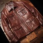 Tough guy Jason's top layer horseskin leather leather jacket men's retro old handsome short slim leather jacket spring and autumn jacket