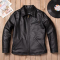 Heavy 1930 vintage top layer cowhide lapel men's leather jacket fashion casual classic leather jacket jacket