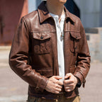 Genuine leather jacket for men, Jason Statham style biker jacket, heavy-duty tough first layer horsehide