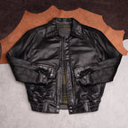 Retro Hong Kong-style men's and women's leather jackets, 90s daddy top layer cowhide washed frosted jackets, autumn and winter jackets