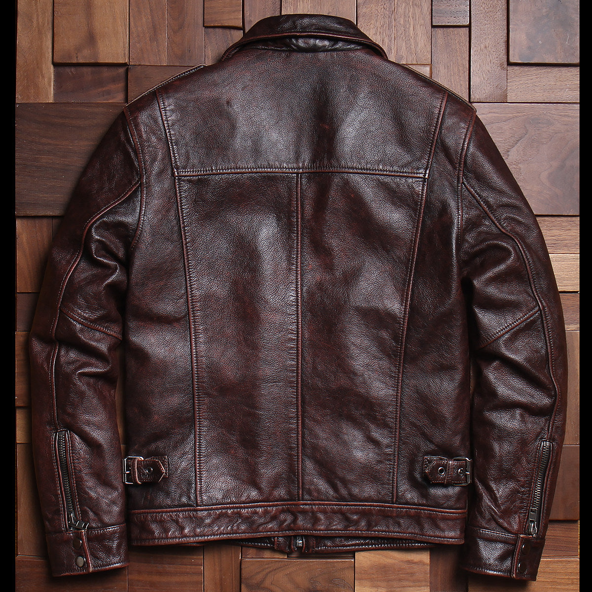 New high-quality M65 hunting outfit top layer cowhide leather leather jacket men's lapel motorcycle jacket vintage distressed leather jacket