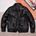 Thunder 02 pilot suit top layer cowhide leather jacket men's lapel short casual fashion spring and autumn jacket
