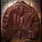Tough guy Jason's top layer horseskin leather leather jacket men's retro old handsome short slim leather jacket spring and autumn jacket