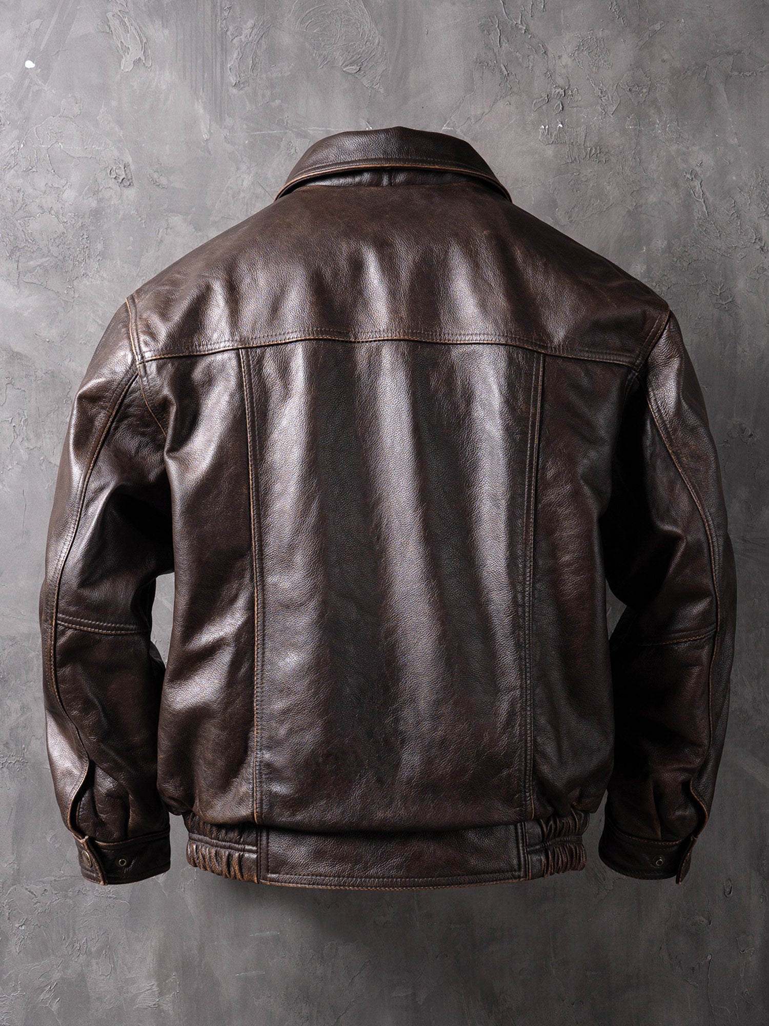 China Haining Genuine Leather Jacket Men's Short Biker Jacket New Lapel Top Layer Cowhide Jacket Fashion Trend