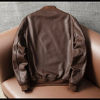 American casual flight suit, top layer cowhide leather jacket, men's leather jacket, cropped slim autumn and winter jacket