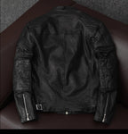 New product trend: sheepskin vegetable-tanned soft and pure leather leather jacket, men's motorcycle slim leather jacket, cropped jacket