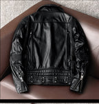 Harley heavy motorcycle uniform pure top layer cowhide leather jacket men's cycling suit multi-zip leather jacket jacket