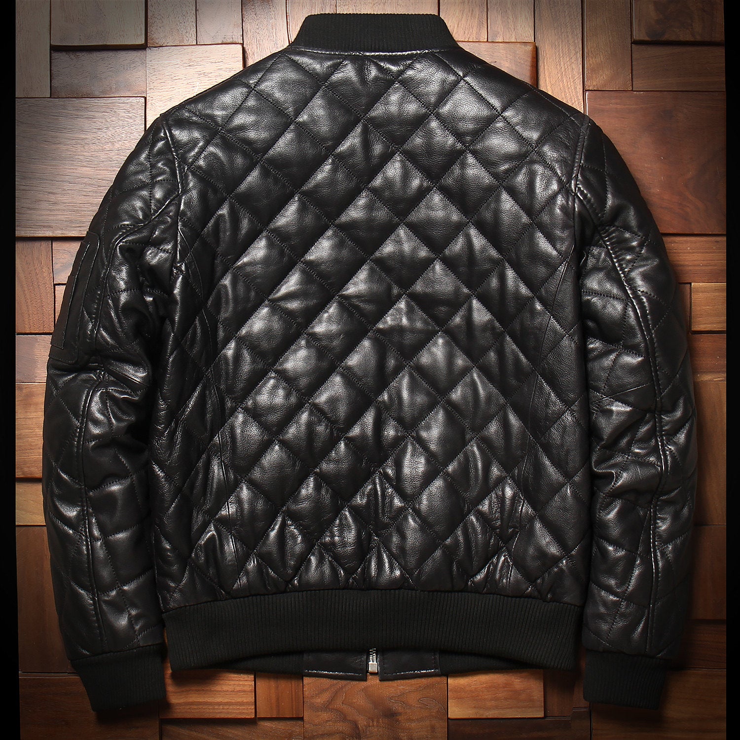 New autumn and winter cotton leather jacket men's Haining baseball casual motorcycle uniform sheepskin simple leather jacket