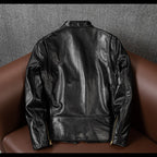 Top layer tea core horseskin leather jacket men's J100 motorcycle suit short slim stand-up collar autumn leather jacket jacket