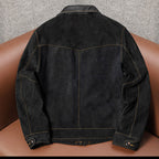 Farmer vintage uncoated classic top layer frosted cowhide leather leather jacket men's distressed slim spring and autumn model