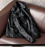 Harley heavy motorcycle uniform pure top layer cowhide leather jacket men's cycling suit multi-zip leather jacket jacket