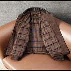 Top sheepskin leather jacket men's vintage uncoated classic distressed cropped lapel slim spring and autumn jacket