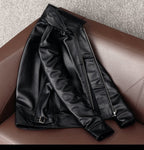 New imported genuine leather jacket men's leather jacket top layer small yellow cowhide autumn fashion slim leather jacket