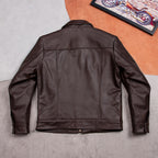 Pure top layer cowhide leather jacket men's casual business leather jacket lapel slim fit cropped leather jacket