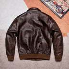 A2 Old brown leather jacket men's flight suit leather jacket spring and autumn new casual lapel top men's style