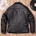 Heavy 1930 vintage top layer cowhide lapel men's leather jacket fashion casual classic leather jacket jacket