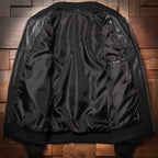 New autumn and winter cotton leather jacket men's Haining baseball casual motorcycle uniform sheepskin simple leather jacket