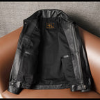 Hong Kong style pure top layer cowhide leather leather jacket men's cropped leather jacket plus size flight suit autumn and winter loose jacket