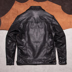 Vintage leather clothing Mendoza farmer vegetable tanned cowhide jacket heavy washed leather RRL old autumn and winter jacket men's style