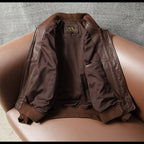 American casual flight suit, top layer cowhide leather jacket, men's leather jacket, cropped slim autumn and winter jacket
