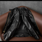 Top layer tea core horseskin leather jacket men's J100 motorcycle suit short slim stand-up collar autumn leather jacket jacket