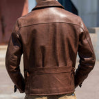 Genuine leather jacket for men, Jason Statham style biker jacket, heavy-duty tough first layer horsehide