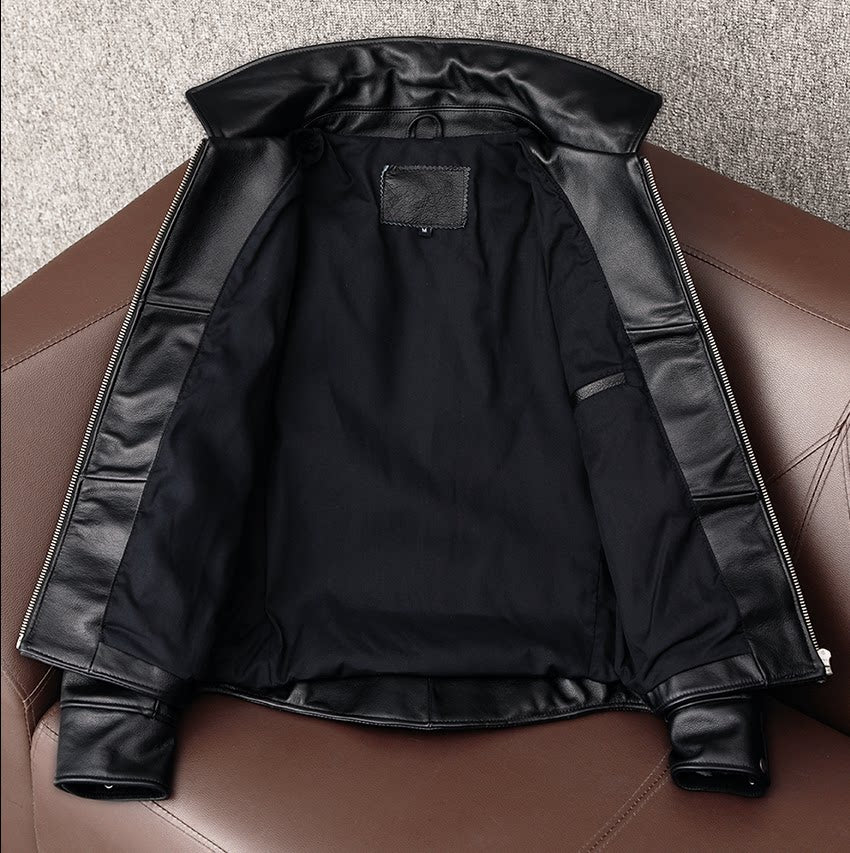 New imported genuine leather jacket men's leather jacket top layer small yellow cowhide autumn fashion slim leather jacket