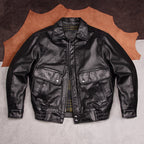 Retro Hong Kong-style men's and women's leather jackets, 90s daddy top layer cowhide washed frosted jackets, autumn and winter jackets