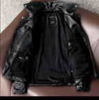 Harley heavy motorcycle uniform pure top layer cowhide leather jacket men's cycling suit multi-zip leather jacket jacket