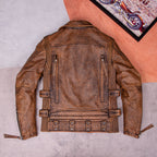 Classic Harley motorcycle suit top layer cowhide leather leather jacket men's nostalgic retro old leather jacket motorcycle jacket