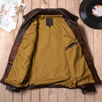 American vintage Mendoza washed farmer stone milled old top layer cowhide motorcycle leather jacket jacket