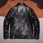 Mendoza classic leather jacket hand-polished top layer cowhide American vintage casual leather jacket farmer men's style