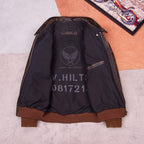 New A2 leather flight suit jacket men's retro distressed washed pure top layer cowhide leather plus size jacket autumn and winter
