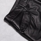 Harley leather pants, men's top layer cowhide multi-pocket cargo pants, motorcycle riding leather pants, can be added with protective gear