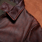 Vintage distressed A2 leather jacket top layer cowhide western leather coat daddy leather leather jacket men's loose cropped jacket