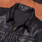 Vintage leather clothing Mendoza farmer vegetable tanned cowhide jacket heavy washed leather RRL old autumn and winter jacket men's style