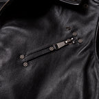 Black Harley motorcycle vest top layer cowhide leather jacket men's short cycling leather vest with multiple zipper pockets