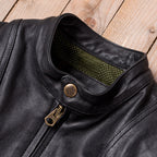 Vegetable-tanned leather stand-up collar venom classic motorcycle leather jacket top layer cowhide men's leather jacket autumn and winter