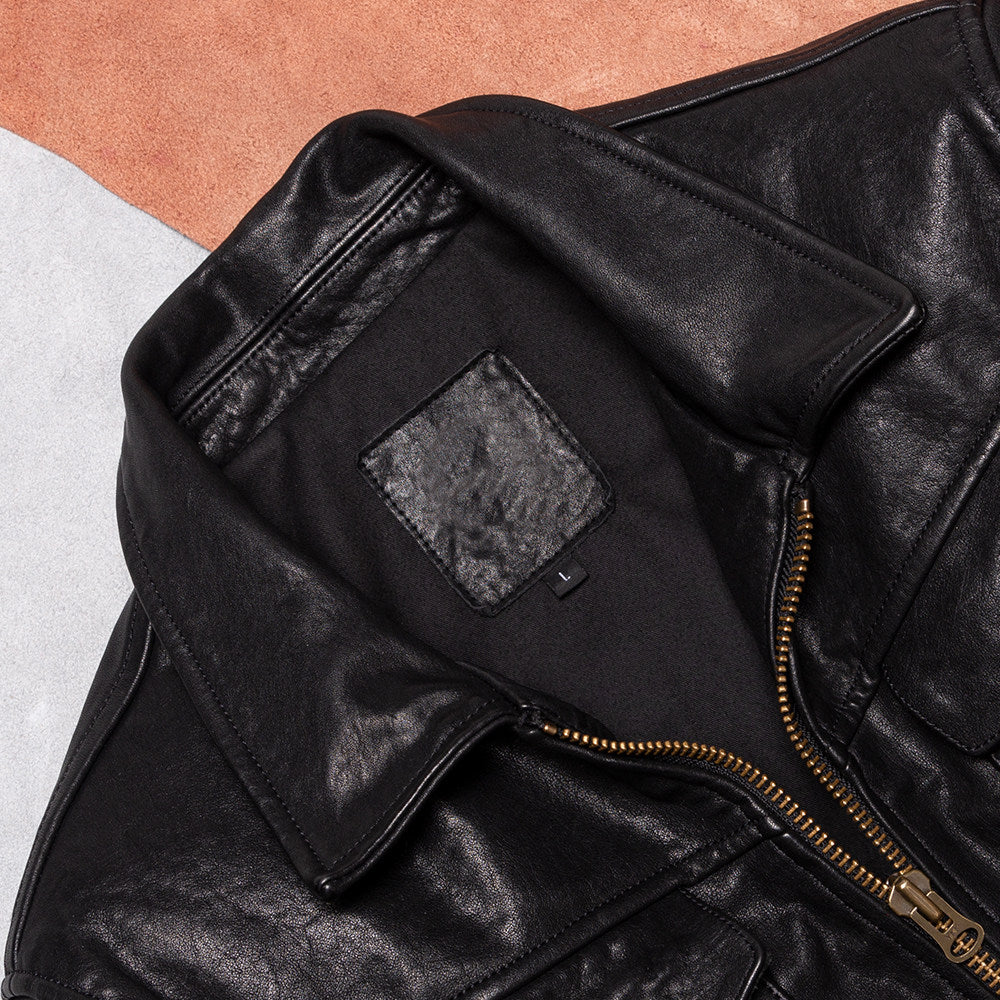 Graduation version vegetable-tanned top layer cowhide jacket men's slim fit classic Mendoza farmer American black leather jacket