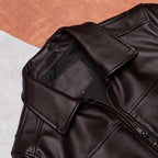 Genuine leather jacket men's casual leather jacket simple classic business jacket short versatile spring and autumn dark brown top
