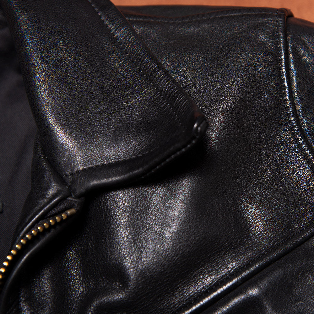 Mendoza II black leather jacket top layer cowhide moonless helmet American retro casual men's leather jacket