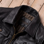 Classic Vintage Mendoza Farmer Genuine Leather Jacket Men's Vegetable-Tanned Sheepskin Lapel Slim Fit Leather Jacket Jacket
