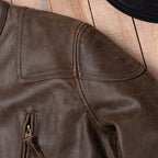 Venom retro motorcycle leather jacket crack unpainted old soft cowhide slim men's stand-up collar leather cycling suit men's style