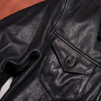 Vintage leather clothing Mendoza farmer vegetable tanned cowhide jacket heavy washed leather RRL old autumn and winter jacket men's style