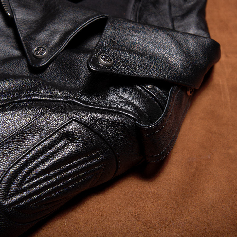 Harley motorcycle uniform pure top layer cowhide leather jacket for men can remove the liner and add protective gear Motorcycle leather jacket