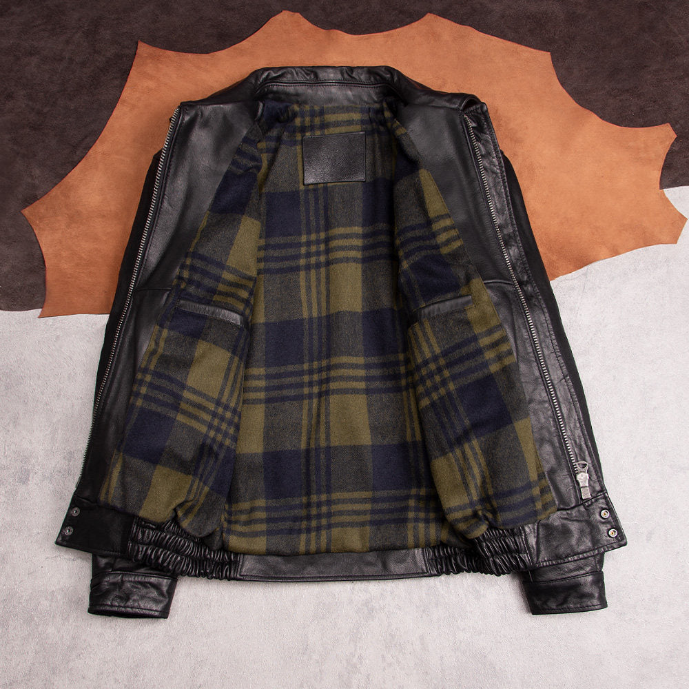 Retro Hong Kong-style men's and women's leather jackets, 90s daddy top layer cowhide washed frosted jackets, autumn and winter jackets