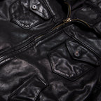 Mendoza II black leather jacket top layer cowhide moonless helmet American retro casual men's leather jacket